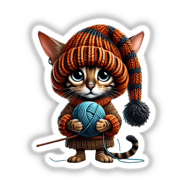 Bengal Cat Gnome Holding Ball of Yarn