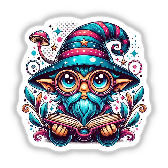 Wizard With Reading Glasses Open Book