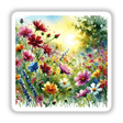 Wild Meadow - Field of Flowers in Bloom painting, featuring vibrant flowers in a field, available as stickers or digital artwork from Decal Venue.