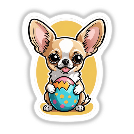 Cute chihuahua with Easter egg