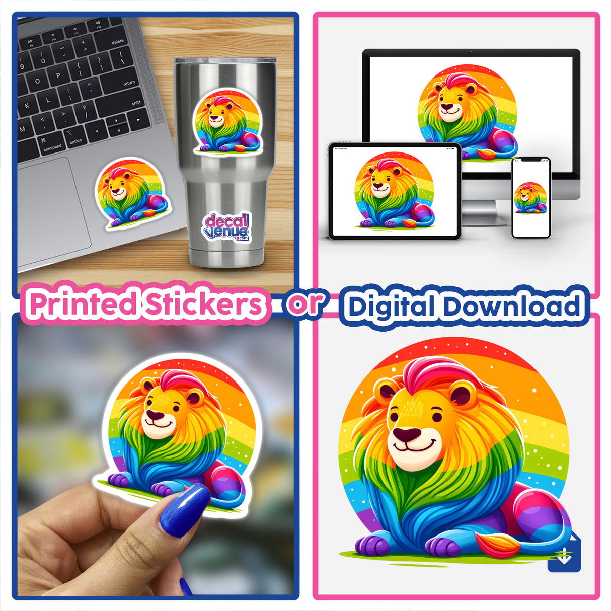 Lion Colorful Rainbow Pride