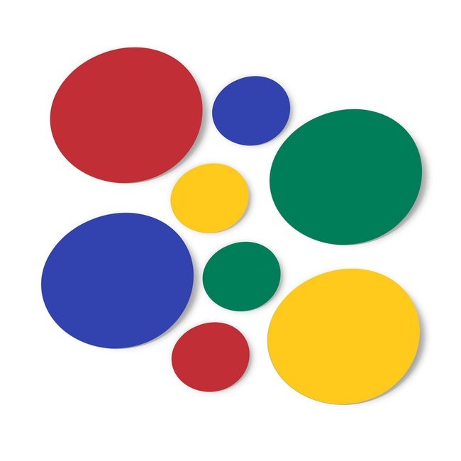 Red / Yellow / Blue / Green Polka Dot Circles Wall Decals by Decal Venue Decal Venue