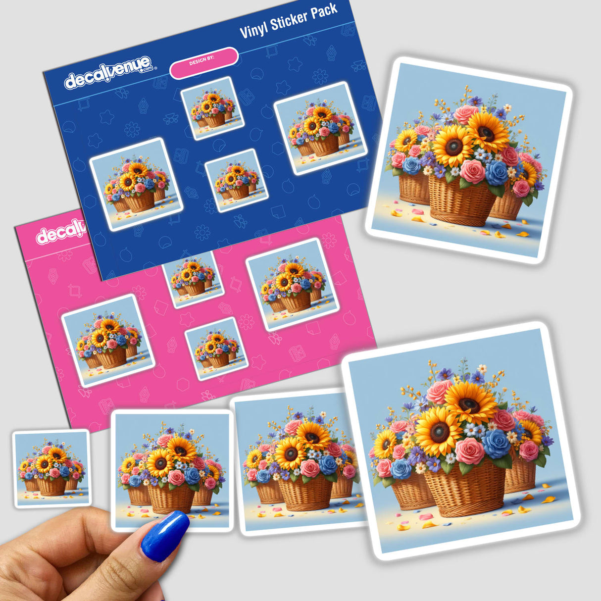 Vibrant Sunflower and Rose Floral Baskets