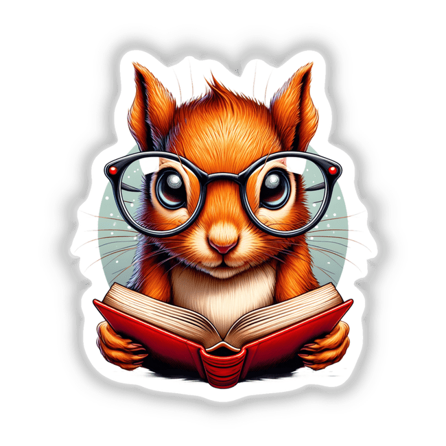 Squirrel With Reading Glasses Open Book