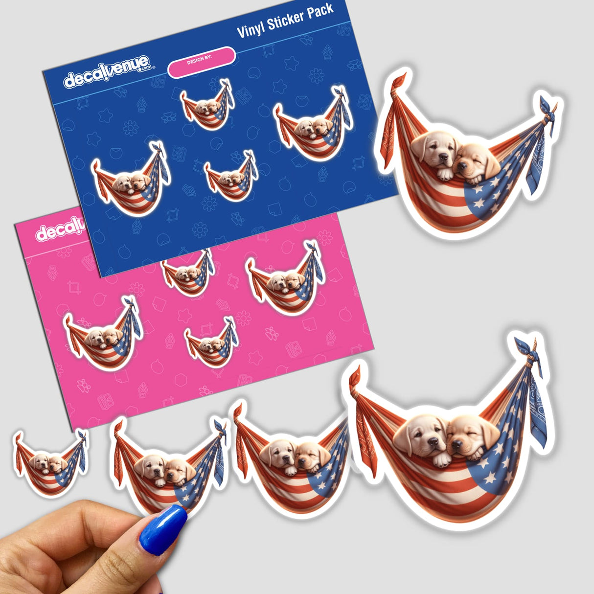 Labrador Retriever Dogs in American Flag Bandana Hammock