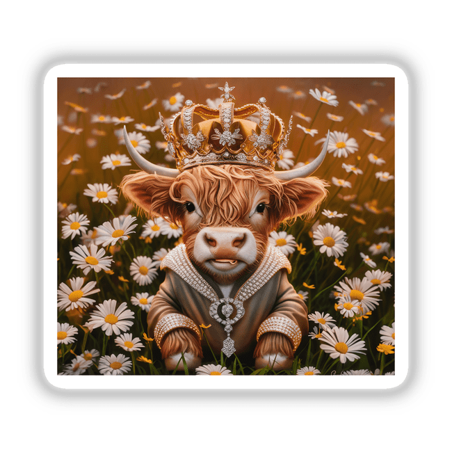 Baby Highland Cow Crown Daisies