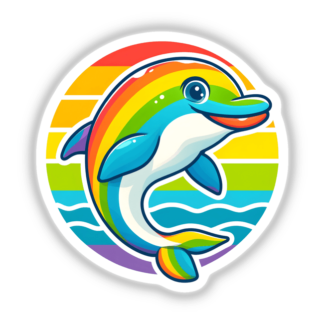 Dolphin Colorful Rainbow Pride