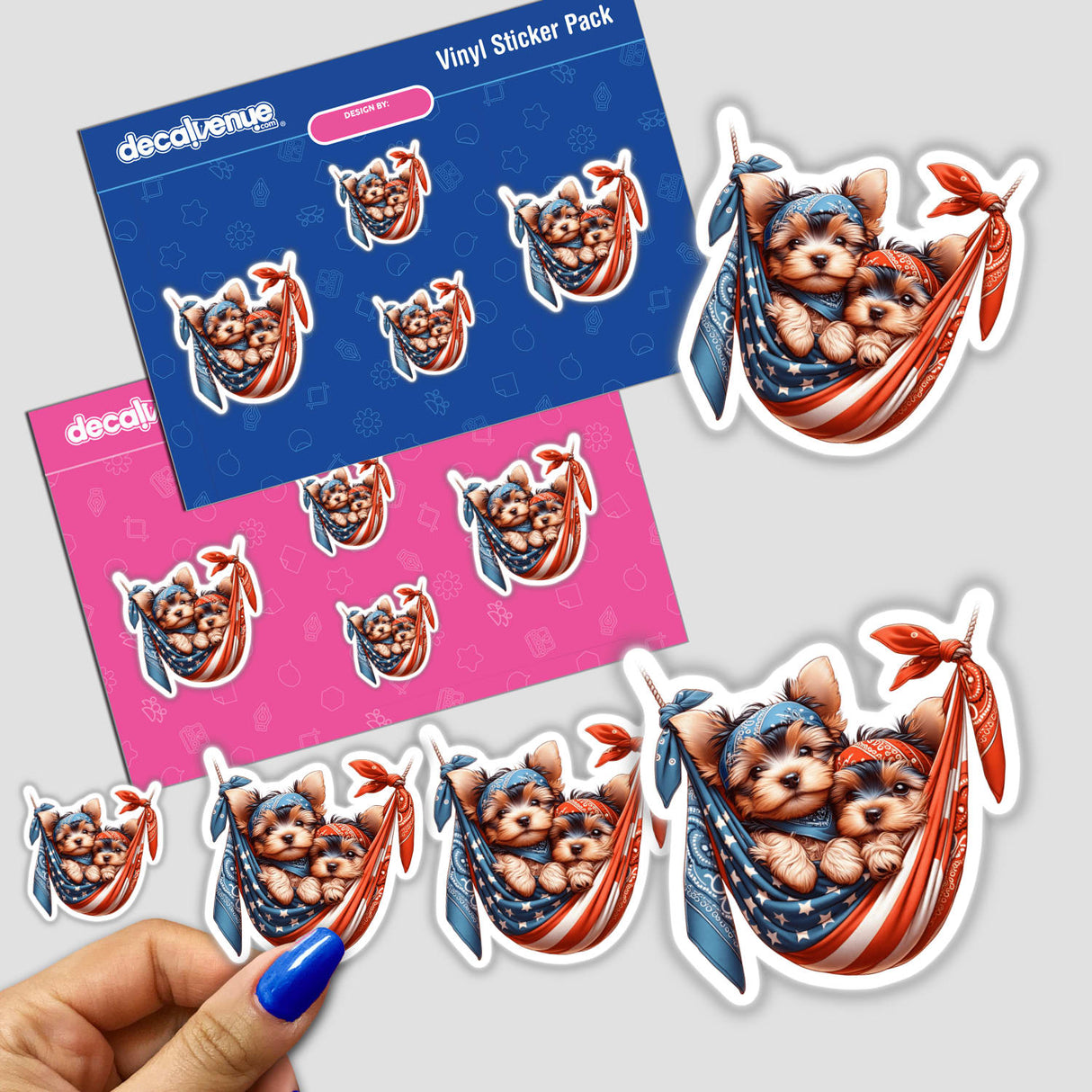 Cute Yorkie Dog Puppies in Bandana Hammock