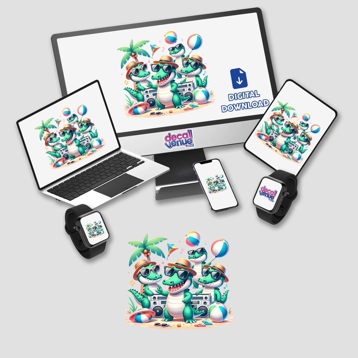 Crocodile Beach Party Sunglasses Boombox