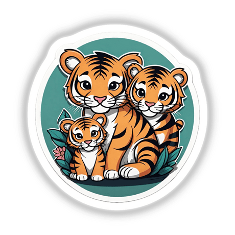 Cute tiger family