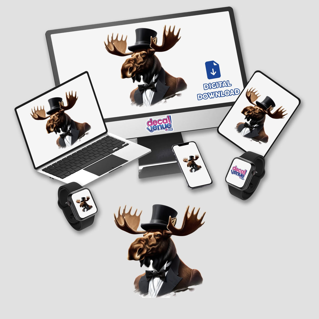 Majestic Moose Dapper in Top Hat