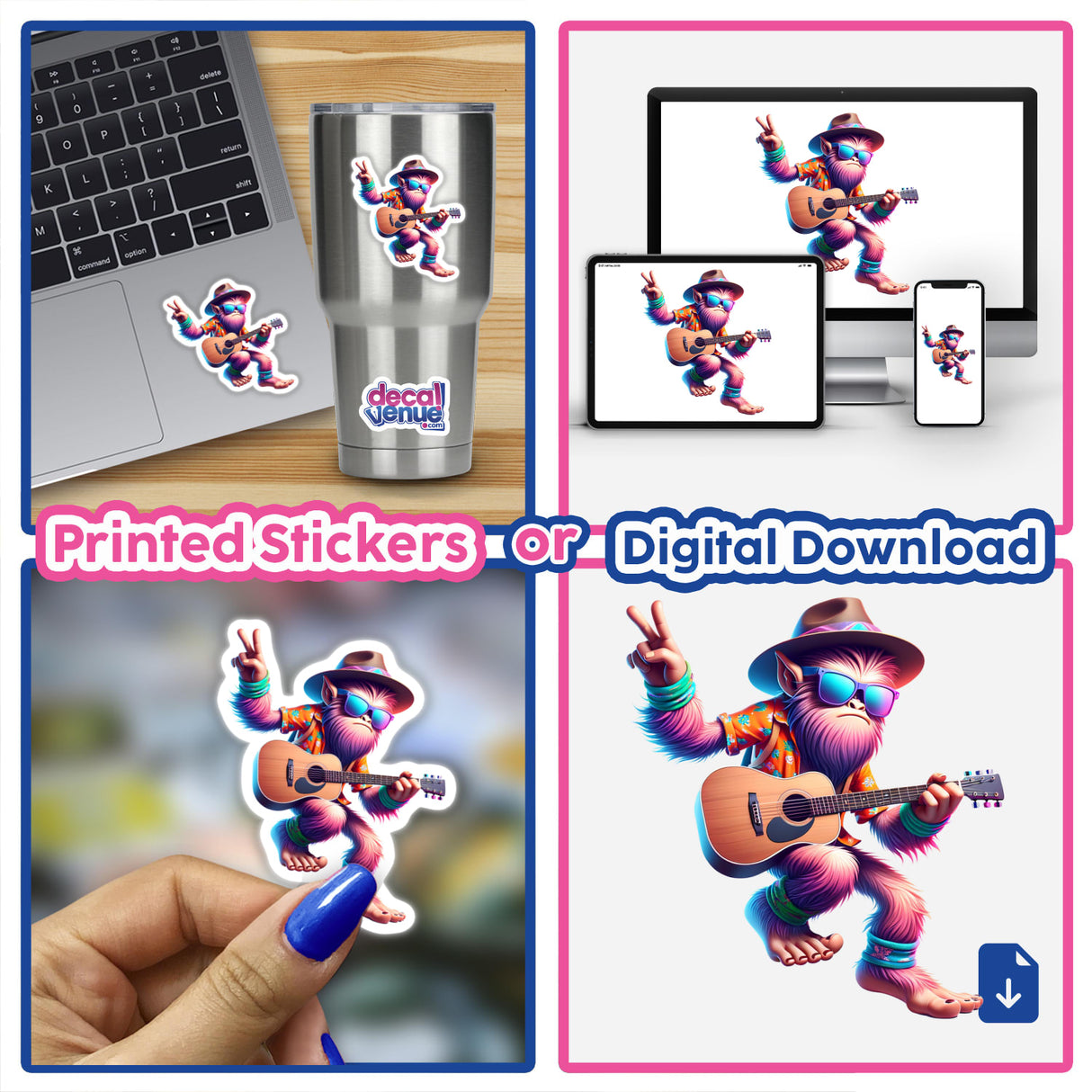 Stylish Sasquatch Playing Guitar