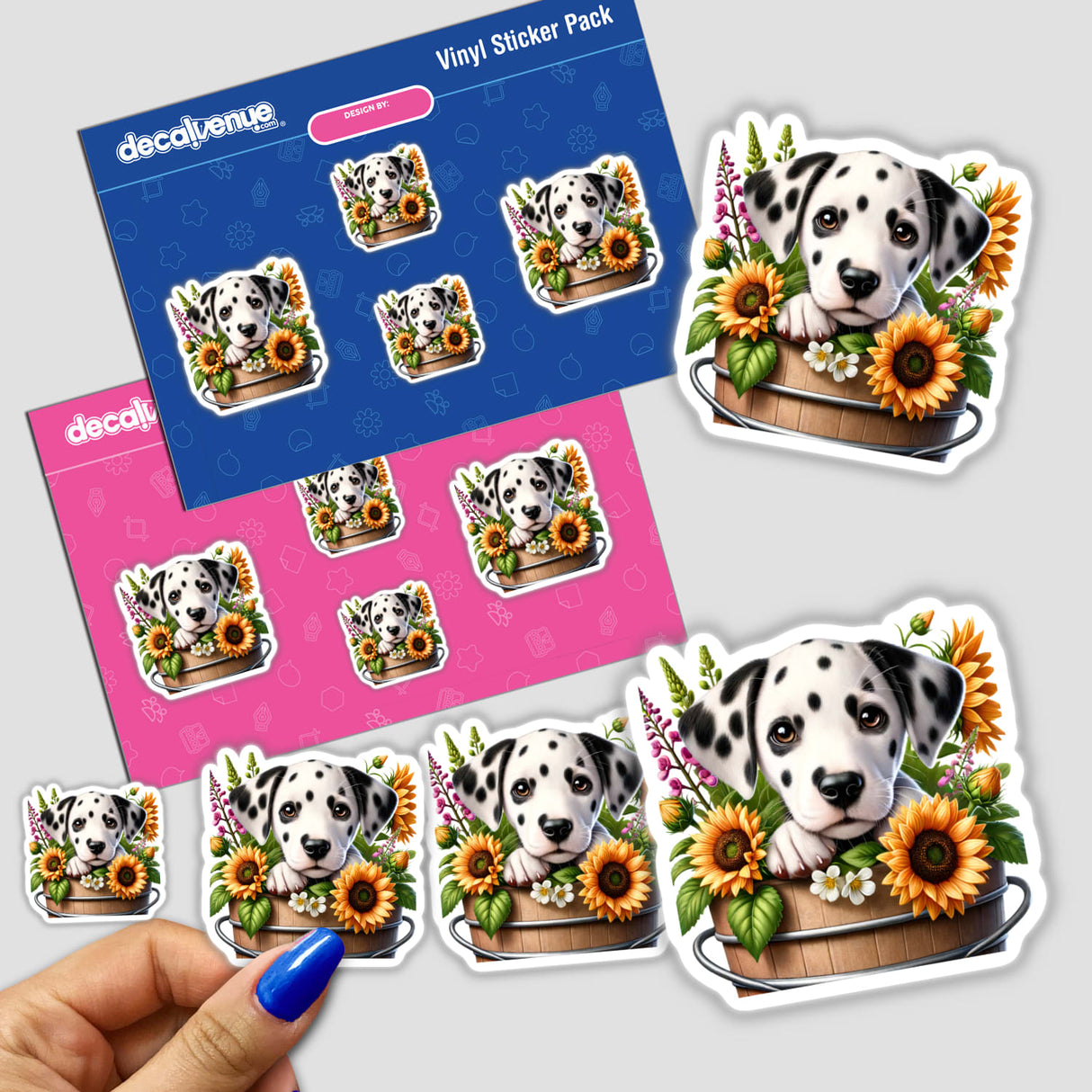 Dalmatian Dog Peeking Out of Flower Pot