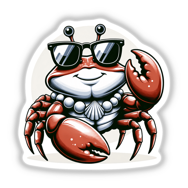 Crab Wearing a Shell Necklace and Sunglasses