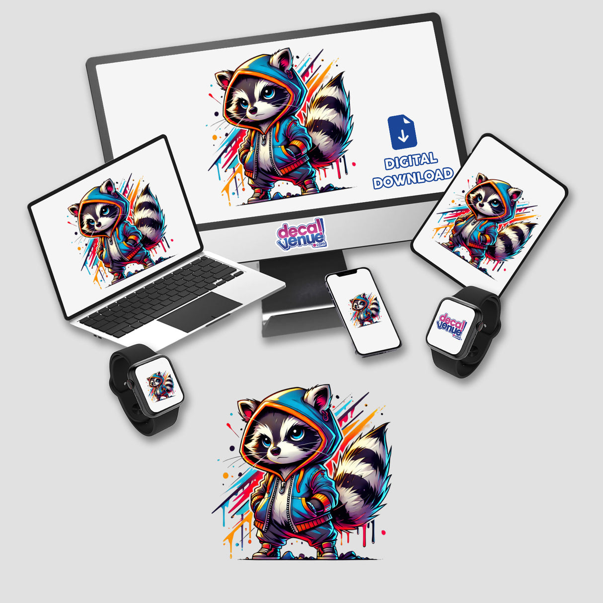 Raccoon Hoodie Urban Vibes