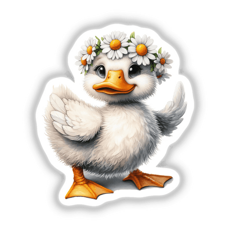 Cute White Duck with Daisy Headband