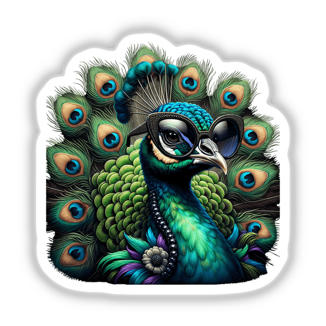 Glamorous Peacock Wearing Glasses