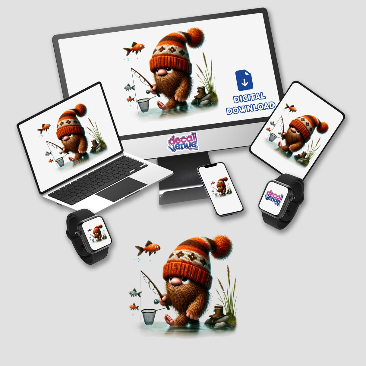 Sasquatch Gnome Fishing