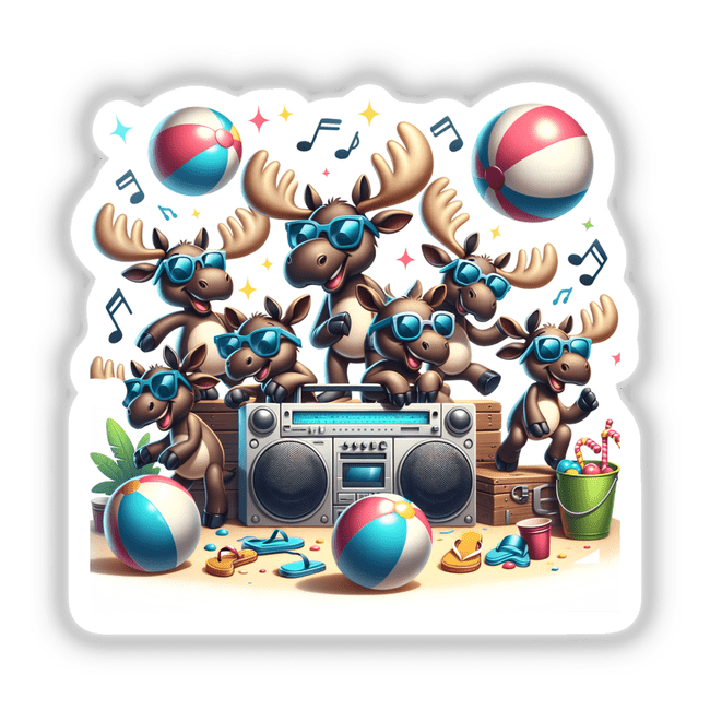 Moose Beach Party Sunglasses Boombox