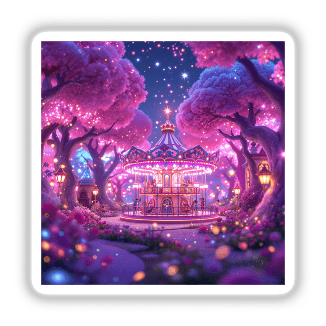 Magical Carousel in an Enchanted Fairy Village