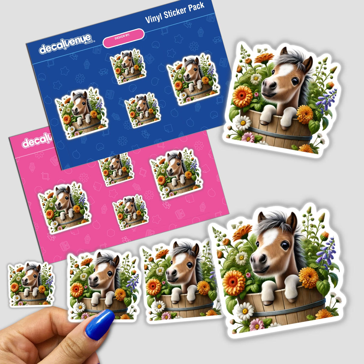 Horse Peeking Out of Flower Pot