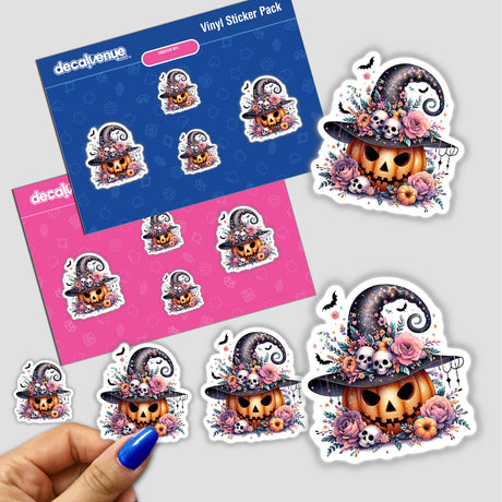 Witch Pumpkin Adorned in Pastel Florals