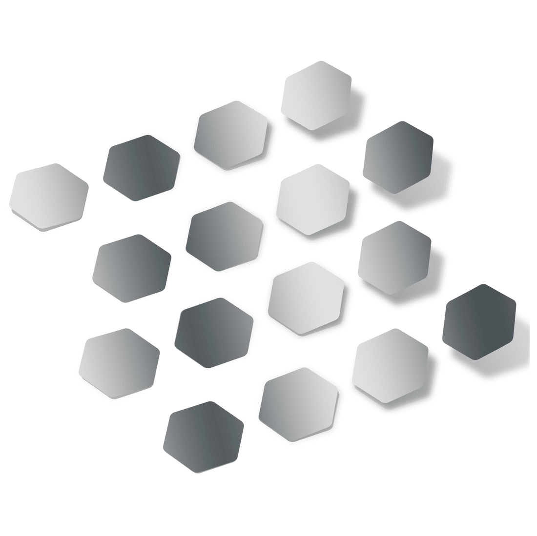 Metallic Silver Hexagon Vinyl Wall Decals