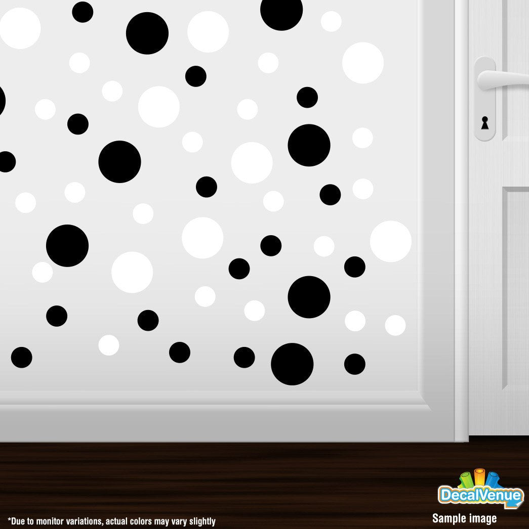 Black / White Polka Dot Circles Wall Decals by Decal Venue Decal Venue