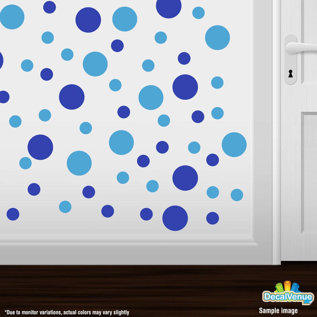 Blue / Ice Blue Polka Dot Circles Wall Decals