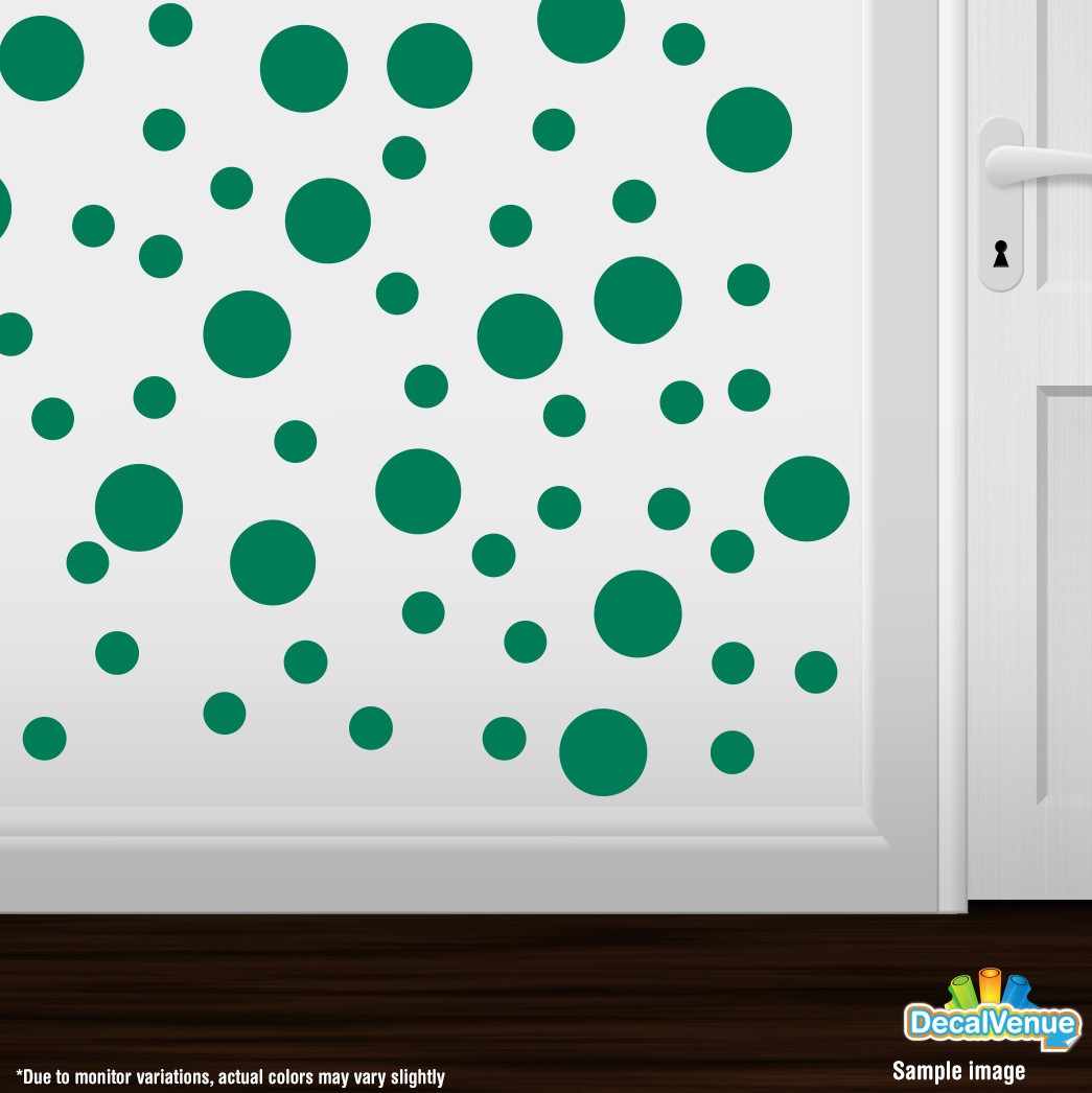 Green Polka Dot Circles Wall Decals