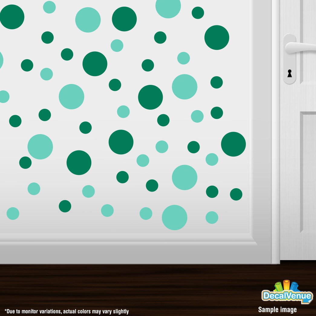 Mint Green / Green Polka Dot Circles Wall Decals
