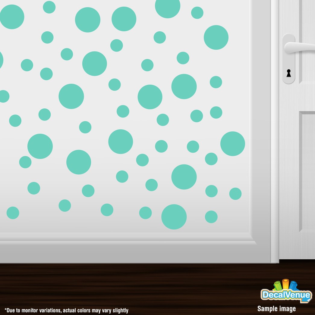 Mint Green Polka Dot Circles Wall Decals