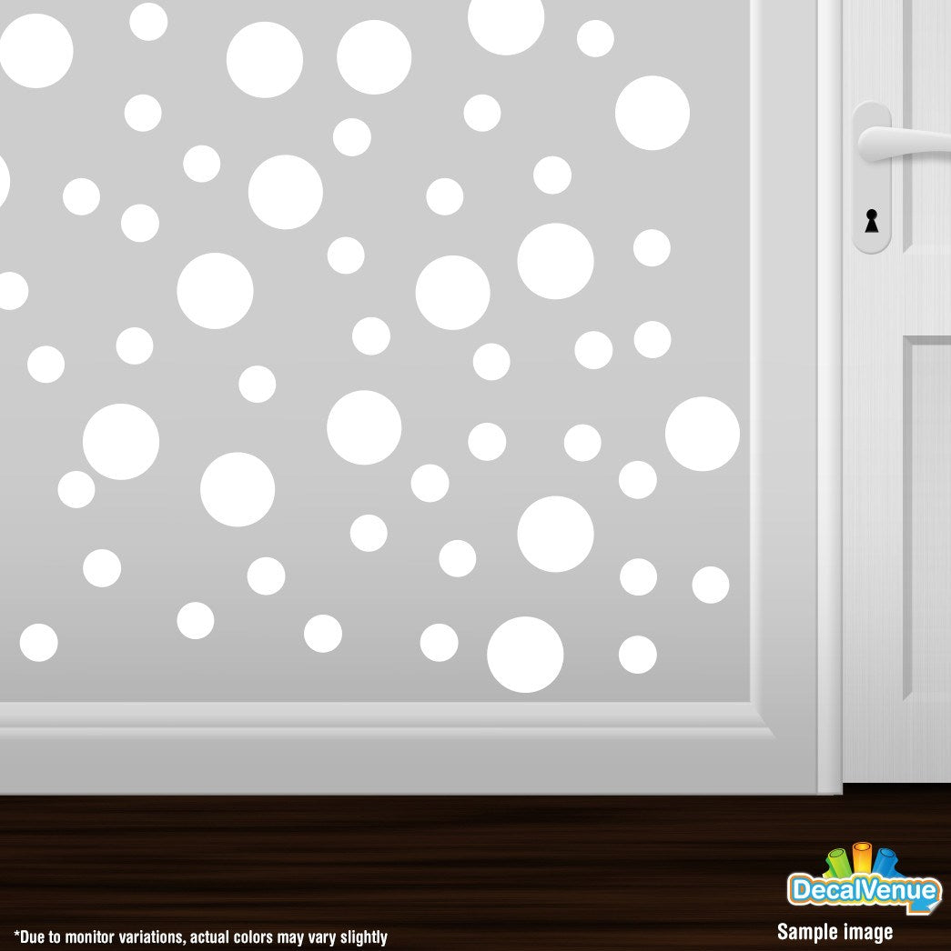 White Polka Dot Circles Wall Decals