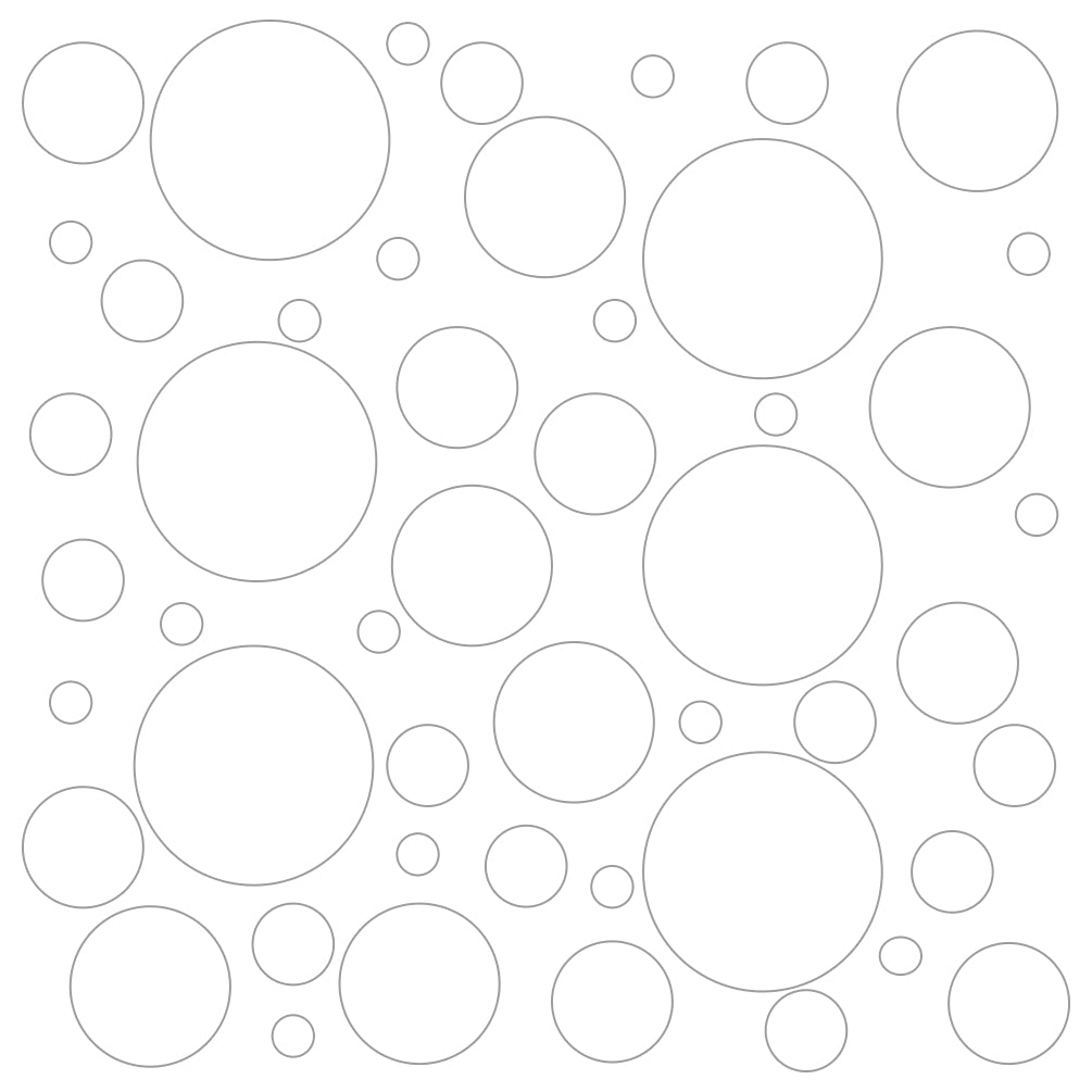 Assorted polka dot circles in various sizes arranged across the image