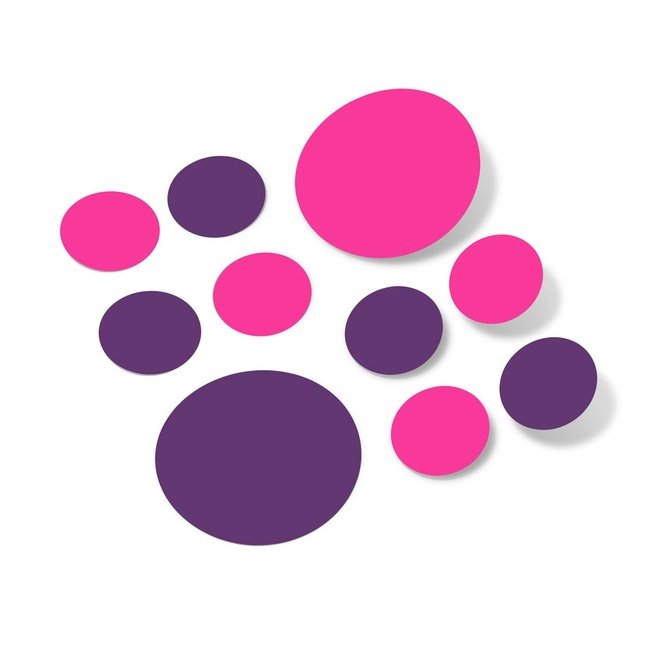 Purple / Hot Pink Polka Dot Circles Wall Decals by Decal Venue Decal Venue
