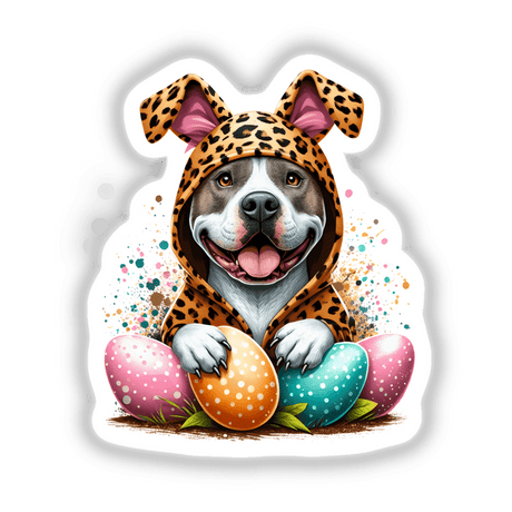 Hogging Easter Eggs Leopard Pitbull Dog