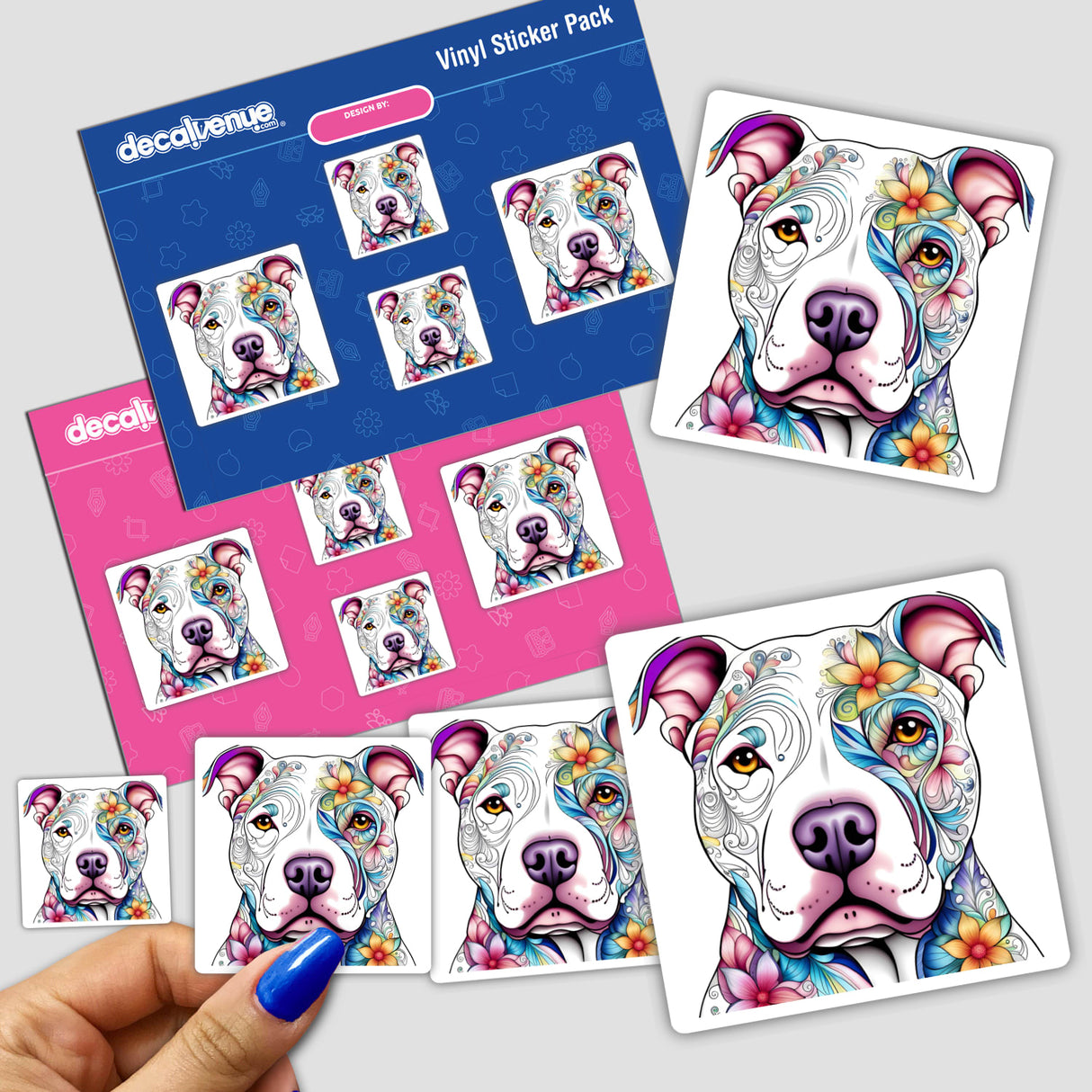 Floral Sugar Skull Pitbull