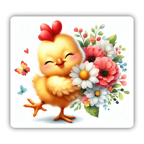 Chick and Flowers