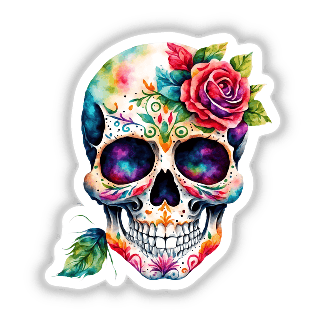 Colorful Sugar Skull Watercolor