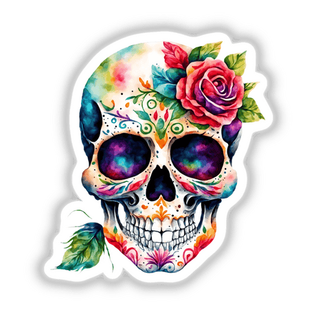 Colorful Sugar Skull Watercolor