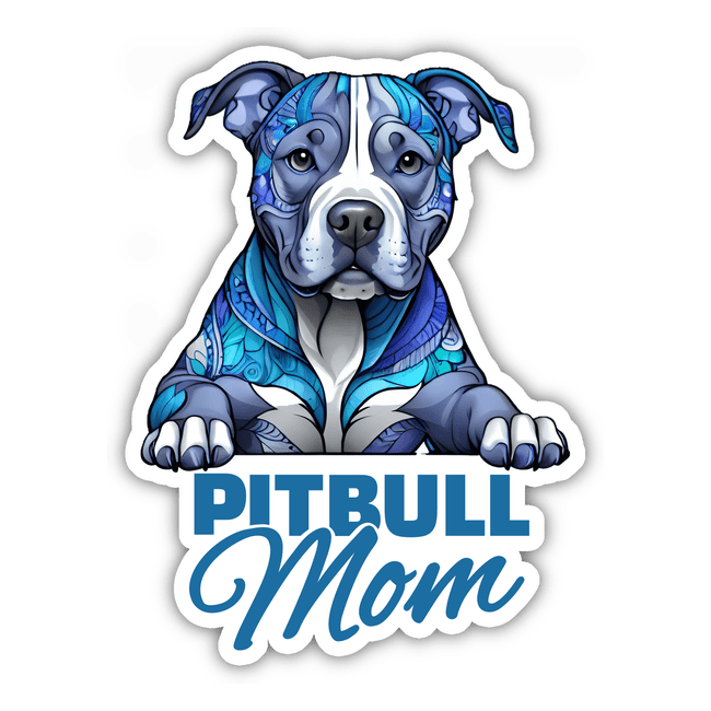 Aztec Pattern Blue Pitbull Mom