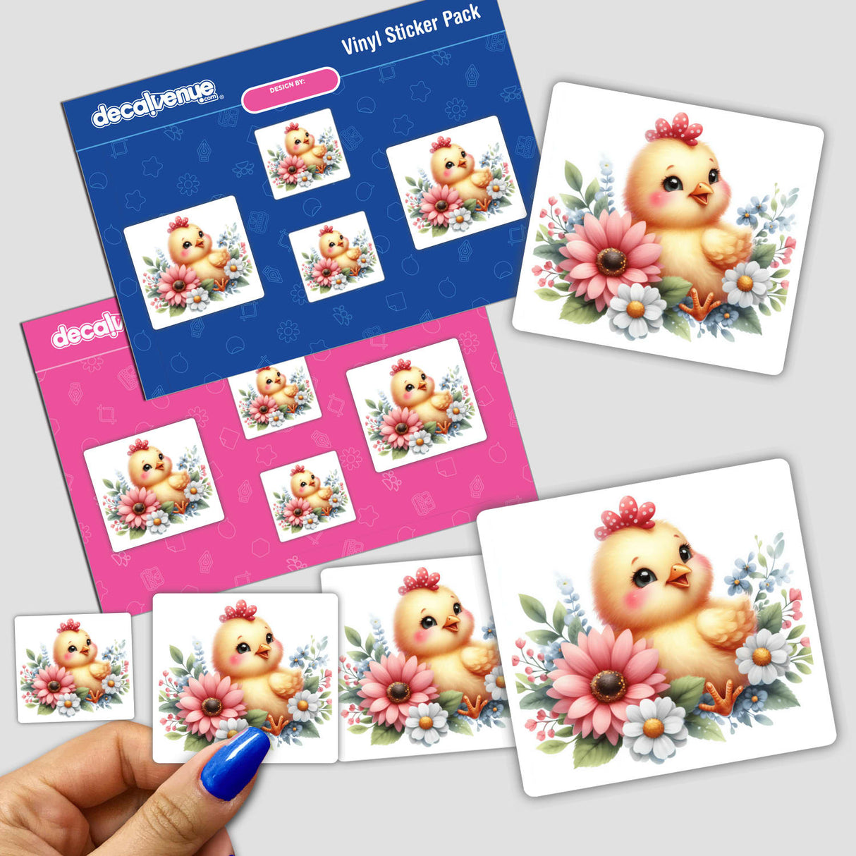 Baby Chick Surrounded by Flowers