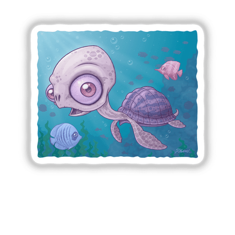 Sea Turtle with Background