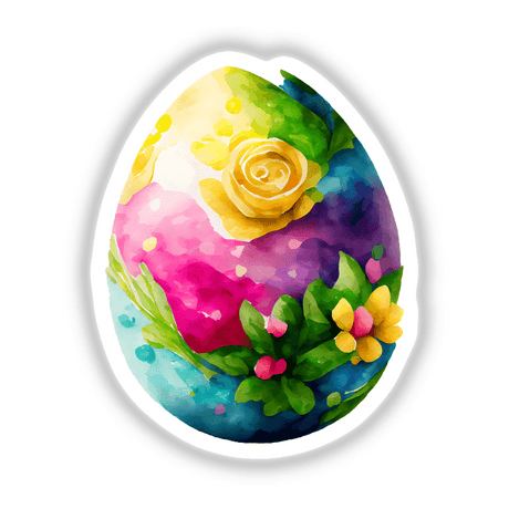 Colorful Easter Egg with Flowers