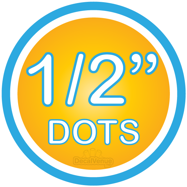 Vibrant 1/2-inch polka dot circles wall decals from Decal Venue, perfect for adding a playful touch to any room.