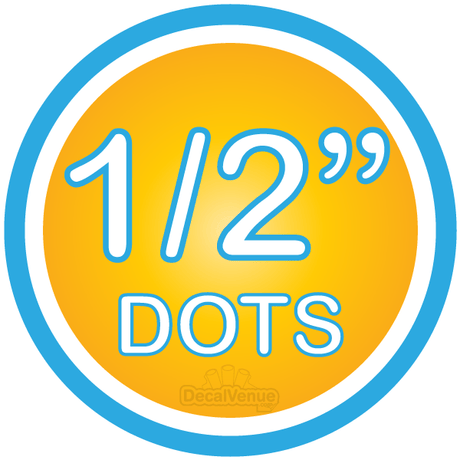 Vibrant 1/2-inch polka dot circles wall decals from Decal Venue, perfect for adding a playful touch to any room.