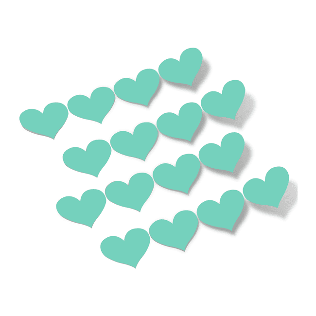 Mint Green Hearts Vinyl Wall Decals