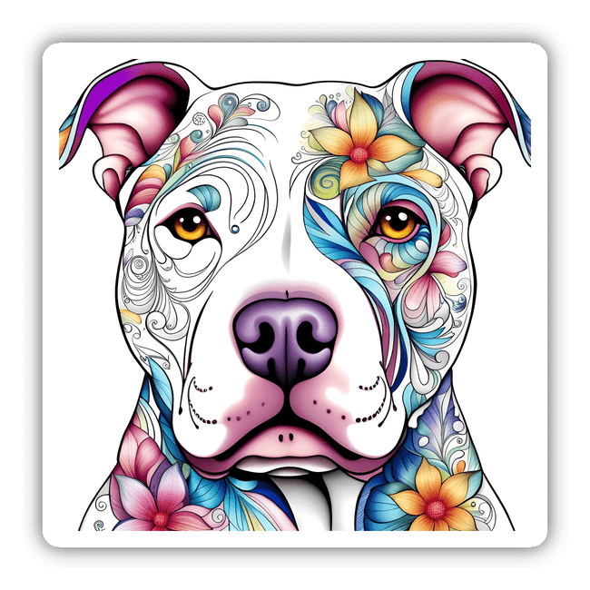 Floral Sugar Skull Pitbull