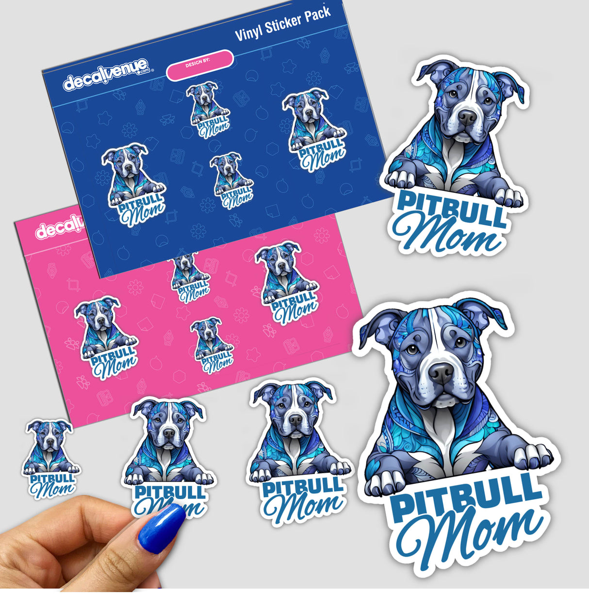 Aztec Pattern Blue Pitbull Mom