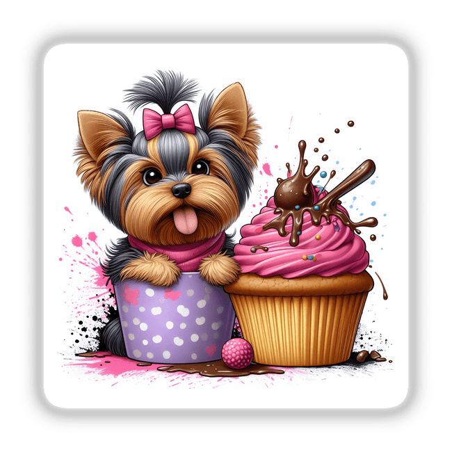 Berry Cupcake Splash Yorkie Dog